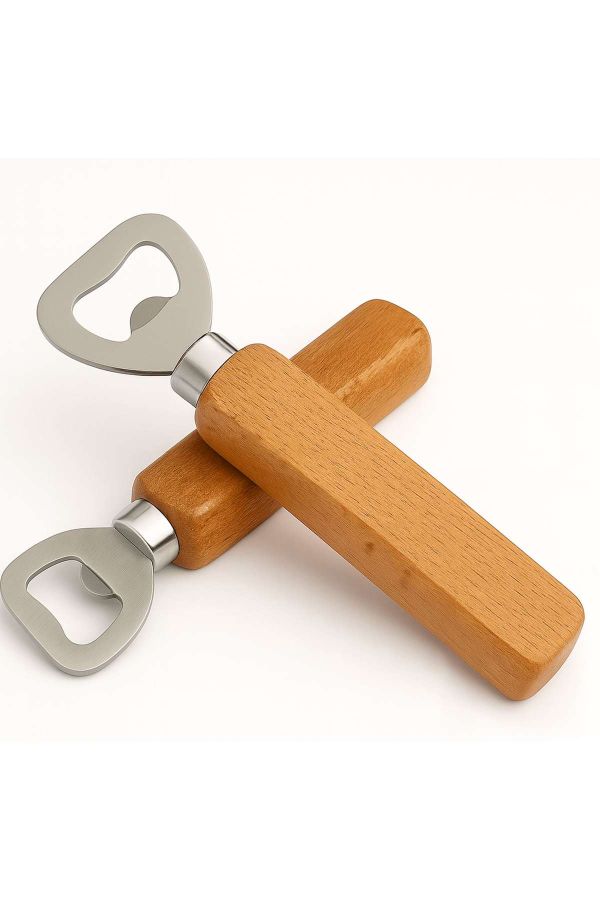 Flesopener bedrukken van FSC-hout | Omnishirt