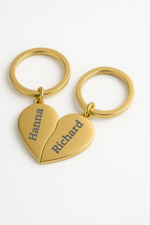Sleutelhanger verdeeld hart bedrukken | Omnishirt
