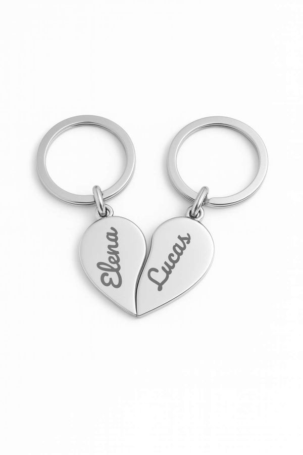 Sleutelhanger verdeeld hart bedrukken | Omnishirt