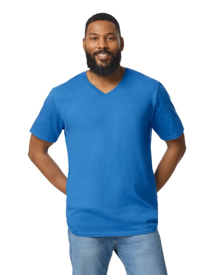 Softstyle V-hals Heren T-Shirt bedrukken | Gildan