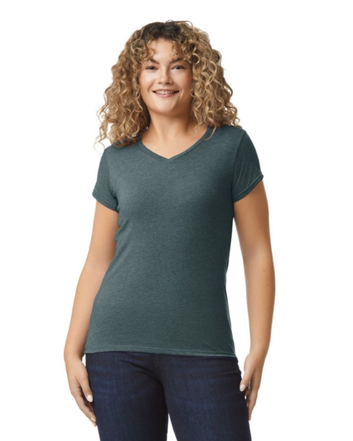 Softstyle V-hals Dames T-Shirt bedrukken | Gildan