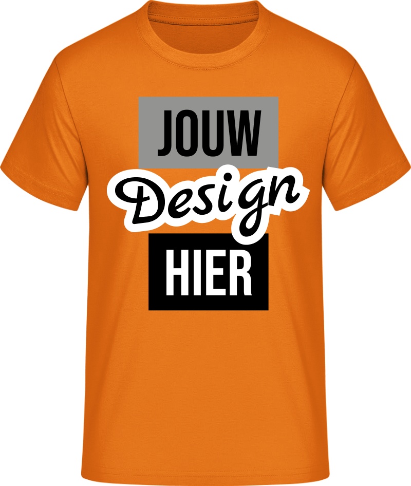 Heren #E190 T-Shirt bedrukken - Oranje - L