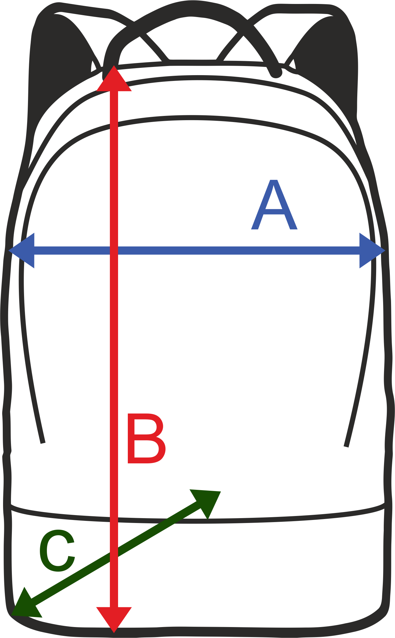 Sport rugzak met bodemvak Afmetingen