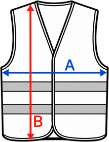 Unisex veiligheidsvest met reflecterende strepen Afmetingen